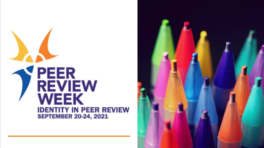 Peer Review week logo with multicolored pens to represent diversity in the peer review process
