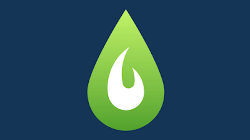 Image of the LibKey Nomad Logo - a graphic of a green teardrop shape with a small white flame centered inside on a field of dark blue