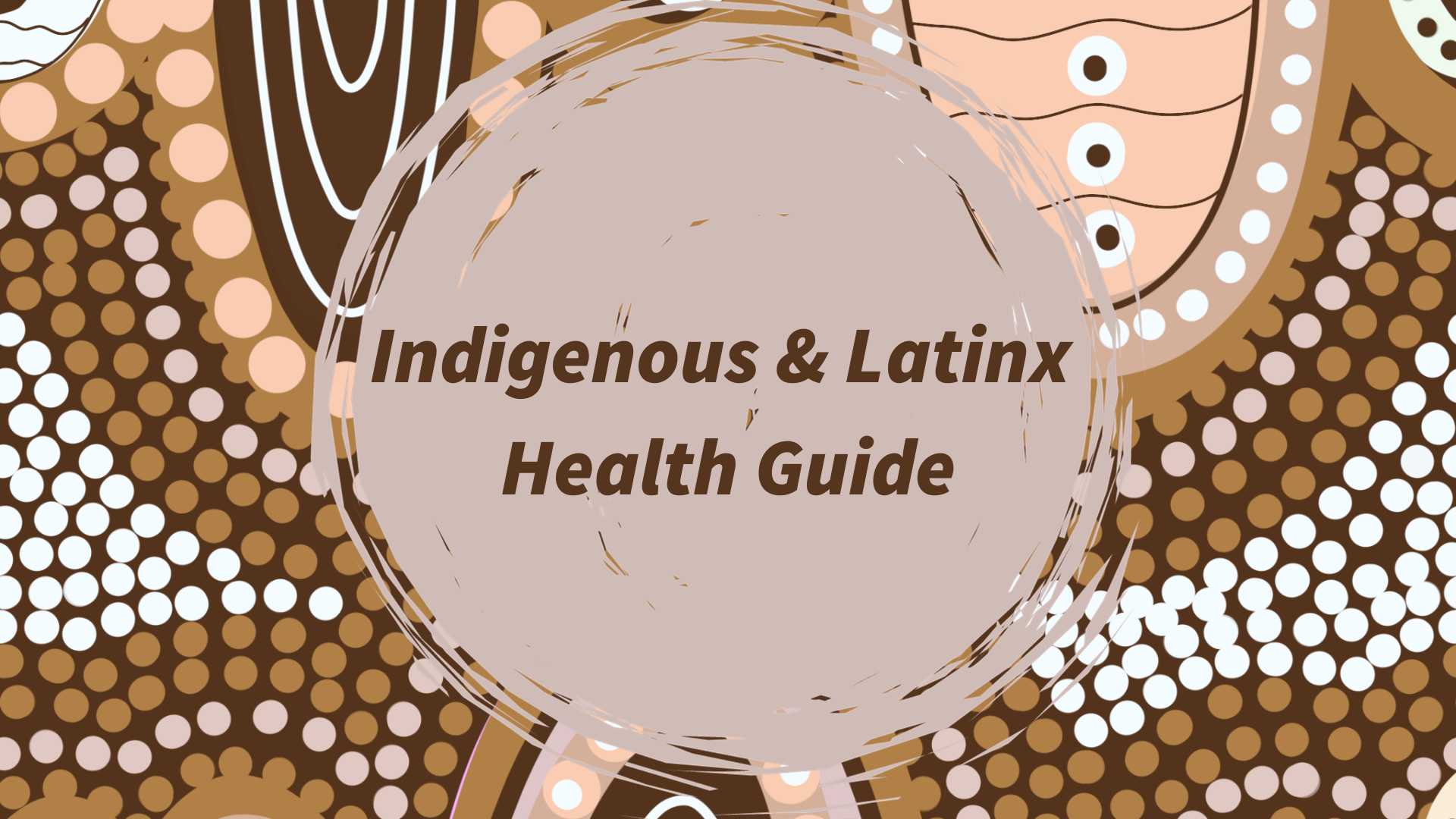 Indigenous & Latinx Guide guide with brown dotted background