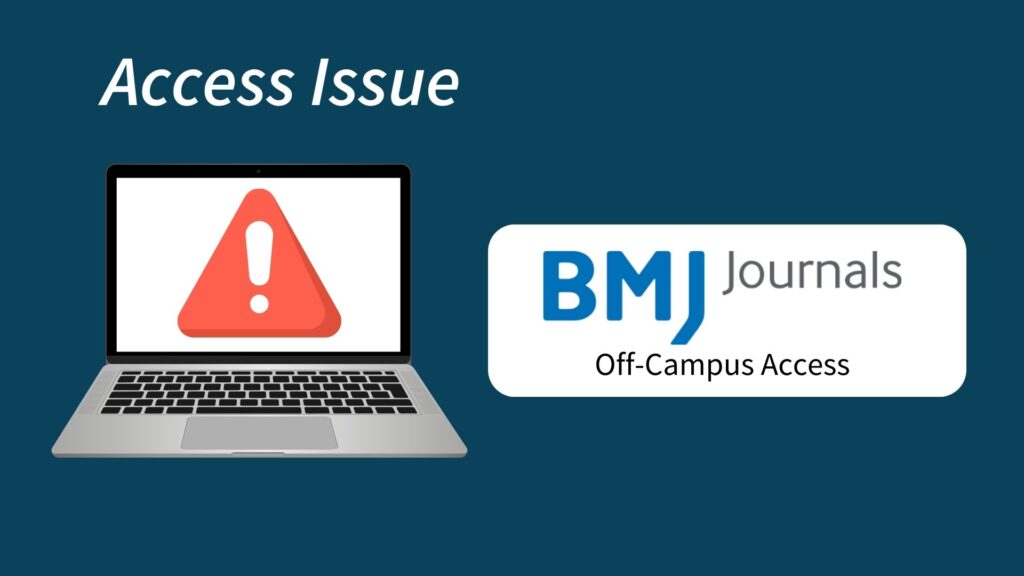 access issue laptop with warning sign and bmj logo