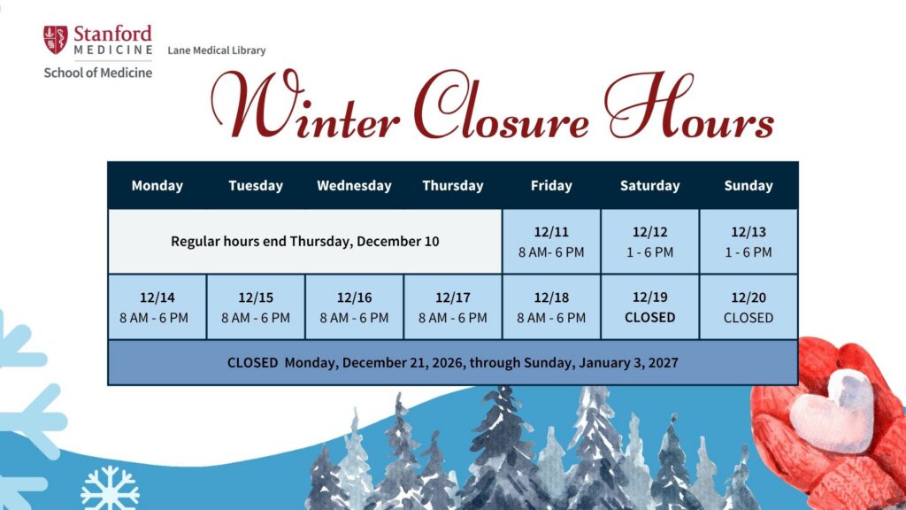 calendar with winter closure hours
