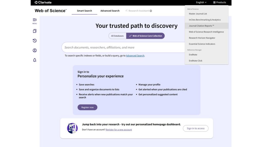How to find Journal Citation Reports from Web of Science
